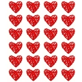 Set of 24 red woven heart ornaments for Valentine wedding vase filler home decoration - Red