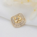 Montatura per gioielli quadrata in oro 14K con zirconi per collane e anelli - Montatura Ciondolo Oro 14K (D774)