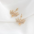 Elegant gold crown pendants with zircon stones for DIY pearl jewelry accessories - Crown Style (H-6062)