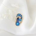 Creative gold evil eye flip-flop pendant with blue enamel and sparkling zircon accents - Flip Flop Style H-6485 / Blue