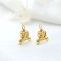 Gothic gold skull charms in polished finish for DIY jewelry necklaces and bracelets - Skull Shape (H-4831)