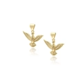 Polished golden eagle pendant with intricate feather details on white background - Bird Shape (H-5288)