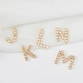 Vergulde 14K zirkoon letterhangers J K L M N voor DIY kettingen en sieraden maken - Letter J / Goud