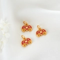 Three pieces of traditional Chinese style gold-plated Tiger pendant with red enamel - Wavy Star Pendant (D1332) / Single Pack / Gold And Red