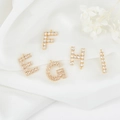 Vergulde 14K letterhangers E-I met zirkoon voor het maken van DIY-sieraden - Letter E / Goud