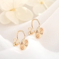 Detailed macro view of 14K gold plated spiral coil ear clips for DIY jewelry making - Real Gold Plated High Color Retention / 14K Gold D183 (3mm Bead)