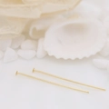 Chiodini a testa piatta placcati oro 14K per creazione gioielli fai da te e perline - Perno a Testa Piatta Oro 14K(Fine-Long)