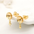 Minimalist 14k gold plated pearl cup earrings with peg and ring for DIY jewelry making - 14K Gold D193 / 8mm