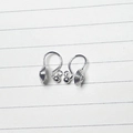 Silver round spiral non-pierced clip-on earring converters with hanging loop - Real Gold Plated High Color Retention / White Gold D183 (3mm Bead)