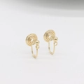 14k gold plated spiral non-pierced ear clips with hanging loop for DIY jewelry making - Real Gold Plated High Color Retention / 14K Gold D183 (3mm Bead) Horizontal