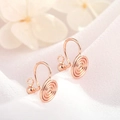 14K gold-plated copper clip-on earrings in spiral rose gold finish for DIY - Real Gold Plated High Color Retention / Rose Gold D183 (3mm Bead)