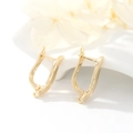 Polished 14K gold DIY earring hooks with U-shaped clasps for jewelry making - U-Shaped Hook Style (H-4136) / Gold