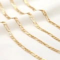 Catena Figaro in ottone placcato oro 14K lucido per gioielli fai-da-te fatti a mano - L221780 Grande 5mm / Oro 14K