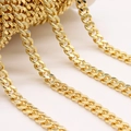 7mm 14K gold plated chunky curb chain on a roll for DIY jewelry and bag making - 9.3mm / 14K Gold