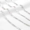 Accessorio per gioielli con catena Figaro in metallo argentato lucido per collane - L221780 Medio 4.5mm / Argento
