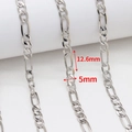 Catena Figaro argento 5mm in rame placcato oro 14K per creazione gioielli fai-da-te - L221780 Grande 5mm / Palladio