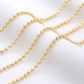 Polished 14K gold plated 2mm bead chain necklace for jewelry making and DIY projects - Ball Chain (AL-198) / 14K Gold