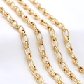 Polierte 14k vergoldete Kupfer-Ovalgliederkette für DIY-Schmuckherstellung und Halsketten - Ovales Glied Design (AL-199) / 14K-Gold