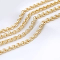 14K gold plated textured metal curb chain for DIY jewelry making and necklaces - AL-208 (6.5mm Width) / 14K Gold