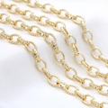 14K gold textured dot welding chain for DIY necklace and jewelry making accessory - AL-210 / 14K Gold