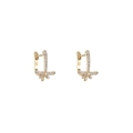 Elegante goldene Schleifen-Ohrringe mit Zirkon-Besatz und sicherem Klappverschluss auf Weiß - Gold Schleife Ohrring Komponente / 14K Gold H-5595