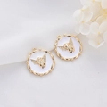 DIY 14K gold plated cupid angel charms with white enamel for jewelry making - Round Angel Style (D508) / 1 Piece/Pack (25mm)