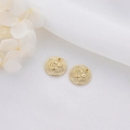Exquisite 14K gold plated brass celestial star and moon charms for DIY jewelry making - Round Star Moon Pendant / 14K Gold D504 (Round Star Moon)