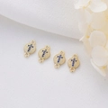 14K gold plated connectors with micro-paved blue zircon cross for DIY jewelry making - Blue Zirconia Cross (D502 Blue)