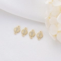 Set of four 14K gold-plated micro-pave zircon cross charms for DIY jewelry making - White Zirconia Cross (D502 White)