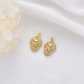 Colgante cabeza de león chapado en oro 14K con circonitas micropavé y ojos verde esmeralda - Estilo Cabeza de León (H-5833)