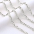 Polished silver rolo chain links for DIY necklaces in minimalist 14K gold style - AL-206(5mm) / Palladium