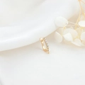 14K gold plated huggie hoop earring with zircon inlay and DIY hanging loop detail - 14K Gold Small Hoop Style (H-5602)