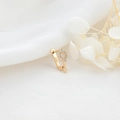14K gold plated S925 sterling silver hoop earrings with cubic zirconia and DIY loop - 14K Gold Round Style (H-5607)
