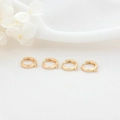 Set of four 14K gold-plated leverback earring hooks with hanging loops for DIY jewelry - 14K Gold Smooth Minimalist Style (H-5730)