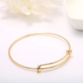 Minimalistisches, verstellbares 14k Goldarmband mit poliertem Finish auf weißem Grund - 65mm / Gold