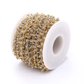 Catena con perle di cristallo grigio 3mm su rocchetto per creazione gioielli - Grigio