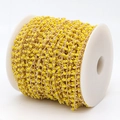 Catena di perline per gioielli fai da te con cristalli gialli da 3mm su rocchetto oro - Giallo