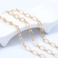 Collana a maglie grosse da donna in finitura oro 14k con design a maglia ovale moderna - Oro