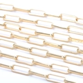 Polished 14K gold plated paperclip chain necklace for DIY jewelry making material - Style B33 / 14K Gold