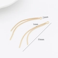 Detail view of 14k gold-plated tassel earrings component with 53mm length measurement - 14K Gold H-2848 Short