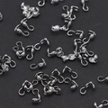 Silver plated fold-over cord end crimp beads for DIY jewelry making findings - Bead Tip (H-3943) / Palladium