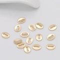 Polierte hellgoldene Kaffeebohnen Schmuckverbinder auf Weiß für DIY Halsketten Basteln - 14K-Gold / Stil 1 (D146)