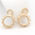 Paire de breloques circulaires en cuivre plaqué or 14k pour la création de bijoux DIY - Style à Bordure de Rivet Rond (D179)