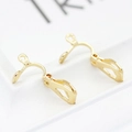 14K gold plated clip-on earring converters with loop for DIY jewelry making - 14K Gold Plated Style (H-0883)