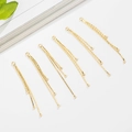 14K gold plated brass tassel chain pendants for DIY jewelry making accessories set - Triple Chain (D7-19) / 14K Gold