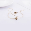 Brazalete geométrico minimalista chapado en oro de 14K con engastes dobles para piedras DIY - Diseño de Envoltura Cruzada Abierta (SZ01) / Dorado (SZ01)