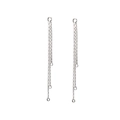 DIY 14K gold plated copper triple chain tassel earrings with silver finish connectors - Triple Chain (D7-19) / Palladium Gold