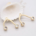 14K vergulde U-vormige hangers met zirkonia stenen voor doe-het-zelf sieraden - 14K goud