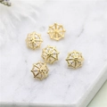 Set of 5 gold-plated umbrella charms with micro-pave cubic zirconia for DIY jewelry making - Model P13180 / Gold
