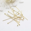 DIY jewelry making 14K gold plated ball head pins accessory for handmade beading - Round Head Pin (0.7*35) / Gold